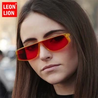 leonlion 2021 candy color cateye sunglasses women plastic classic glasses men vintage street beat driving oculos de sol uv400