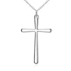 Модное ожерелье серебряного цвета с кулоном в виде креста, красивый уличный стиль, высокое качество, бесплатная доставка P066