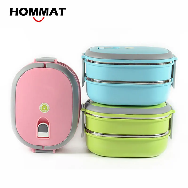 Stainless Steel Food Storage Bento Meal Box Portable Food Container Bento Box Metal Lunchbox Office School the goods for kitchen