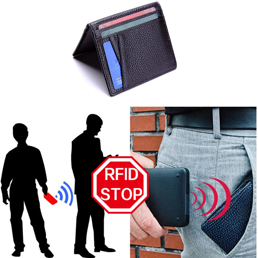 MRF16 Брендовые мужские держатель карты rfid блокировки защиты бумажник из