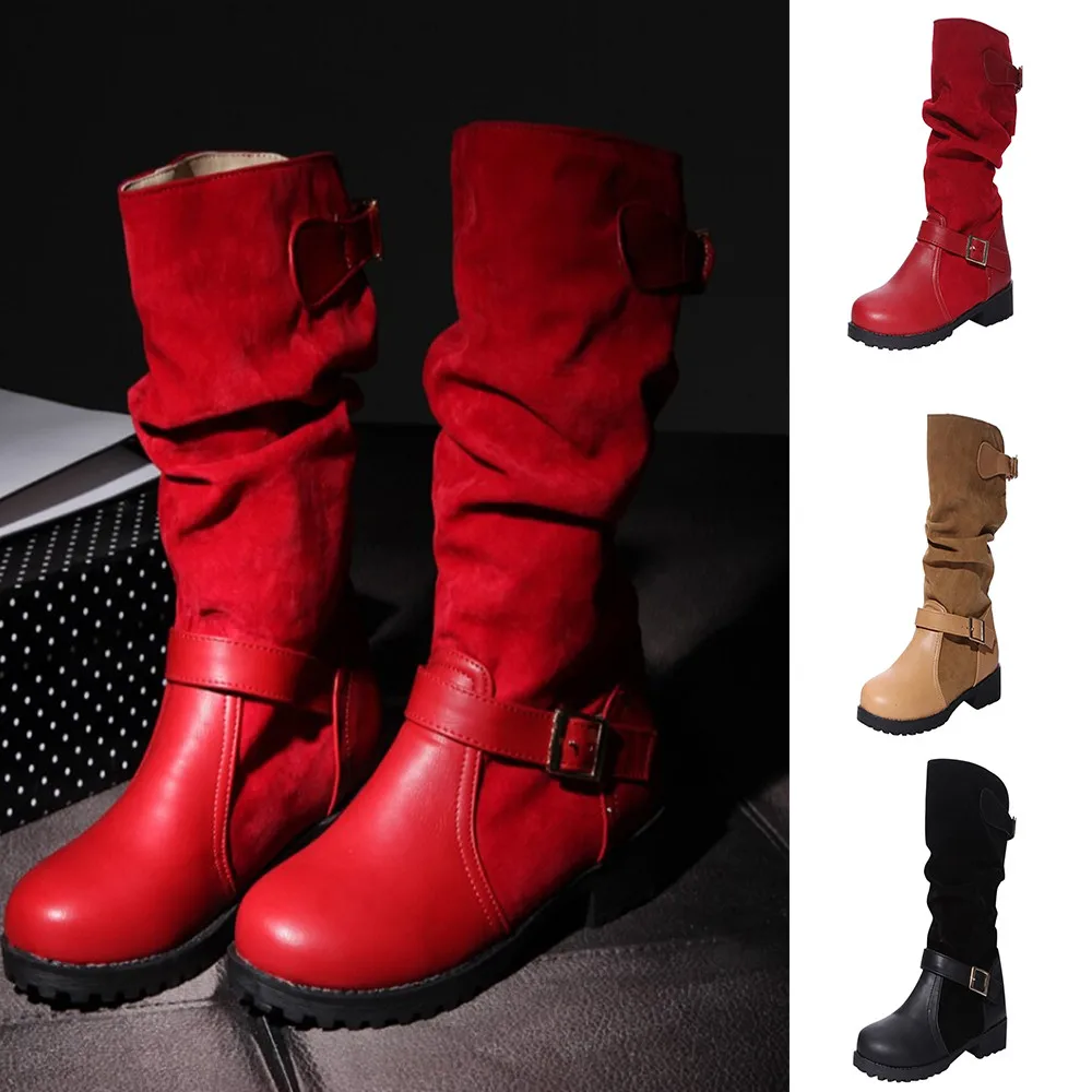 Женские ботинки с очень широким ремешком и пряжкой повседневные на плоской