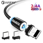 Магнитный кабель, 1 м, Micro USB Тип C, быстрая зарядка телефона USB C для iPhone Xs 7 6 Samsung S8 S9 Xiaomi Android, зарядный кабель для мобильного телефона