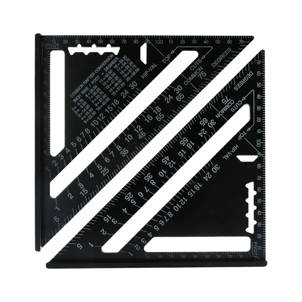 Triangular Measuring Ruler 7 Inch Metric Aluminum Alloy Speed Square Roofing Triangle Angle Protractor Trammel Tools | Инструменты