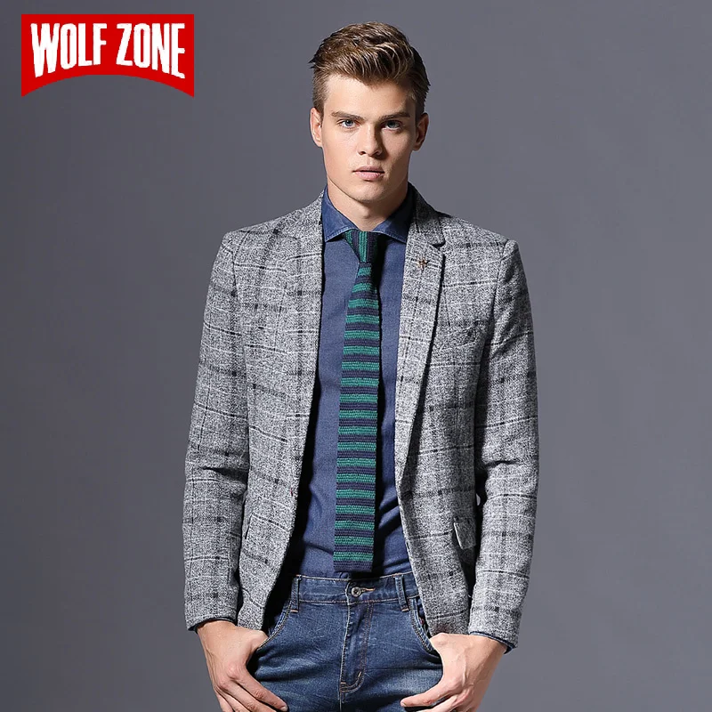

Top Fashion Casual Slim Fit Blazer Brand Clothing Men Masculino Autumn Mens Jacket Winter Suit Single Button Wedding Dress