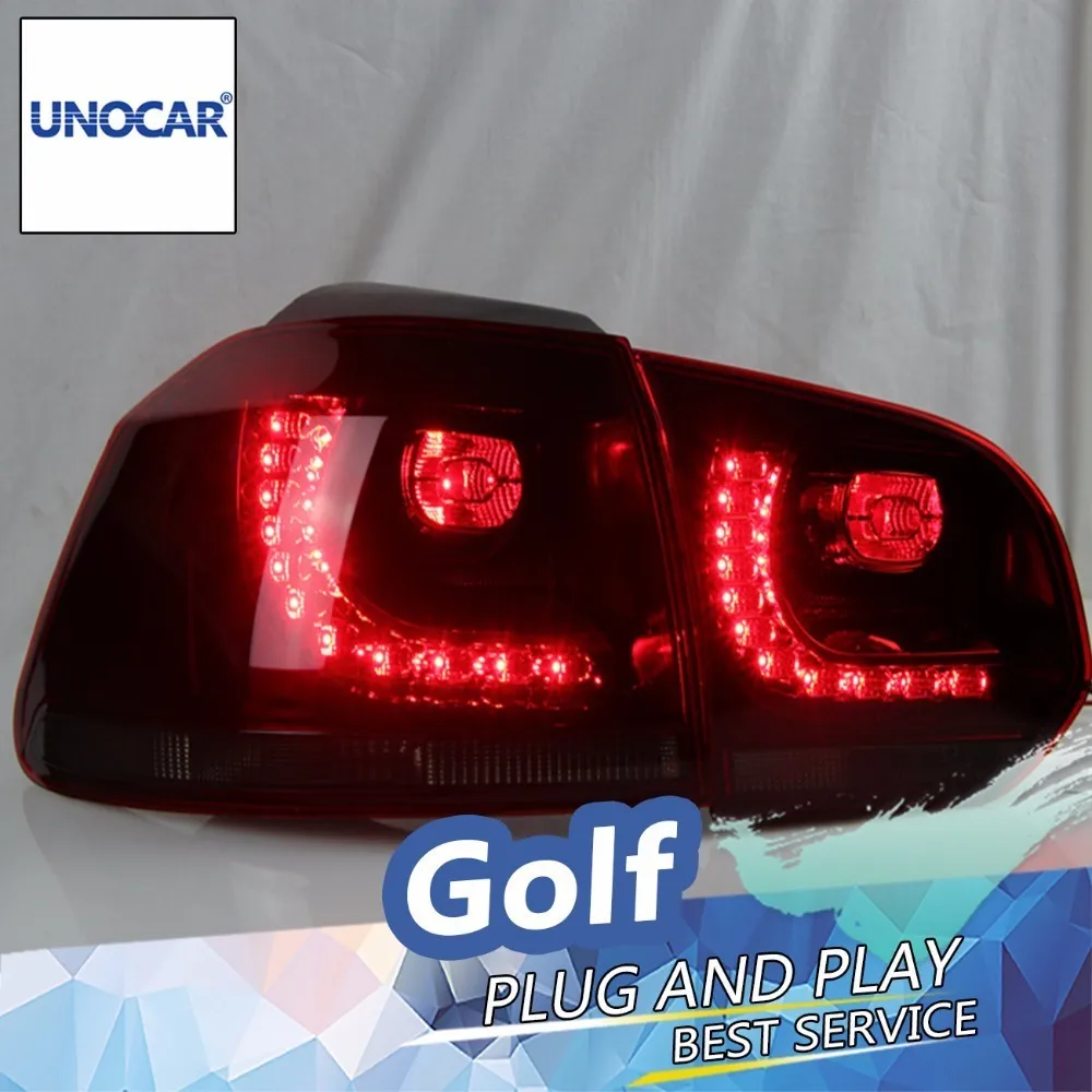 UNOCAR For vw golf 6 taillights 2009-2013 R20 model VW MK6 led rear lights car styling cover drl signal brake reverse | Автомобили и