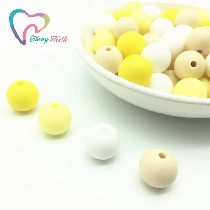 Teeny Teeth 50PCS Yellow Series Colors Combo Silicone Round Dia 12-15 MM Loose Beads Teething | Украшения и аксессуары