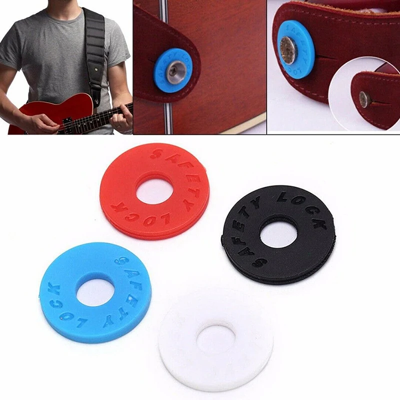 4 шт. Электрический замок для гитарного ремня s блоки случайный цвет резиновый