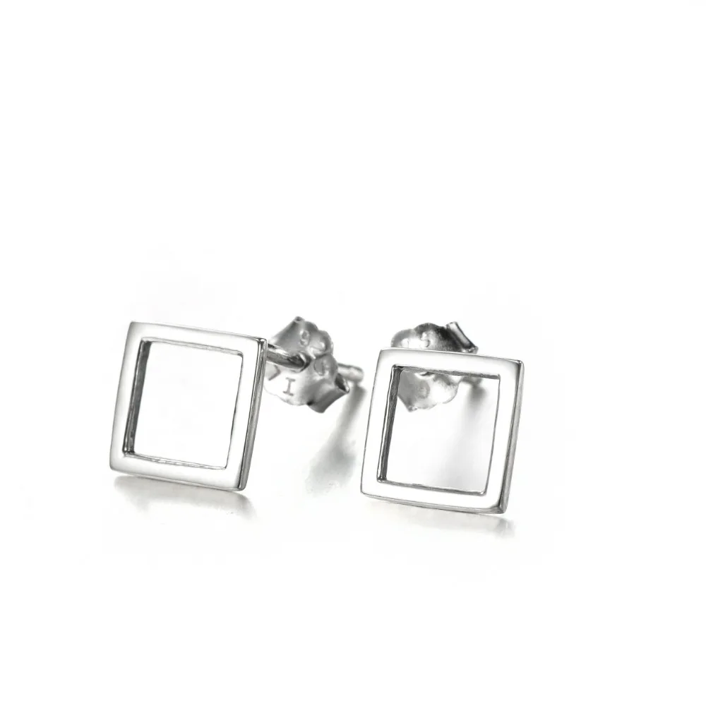 Женские серьги-пусеты GNE9421 из стерлингового серебра 925 пробы с квадратной формы |