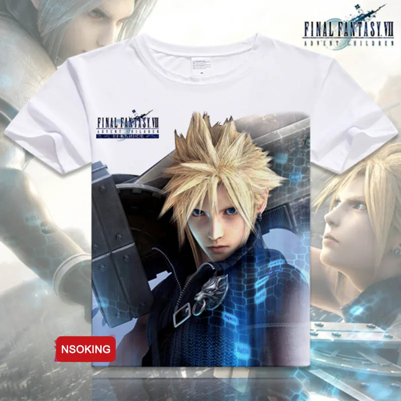 Final Fantasy футболка популярная для костюмированной вечеринки с изображением облака