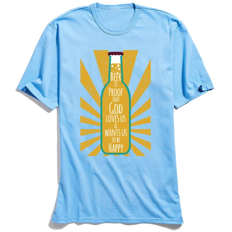 Мужские футболки с надписью God Loves Us летние топы футболка Beer Lover из 100% хлопка