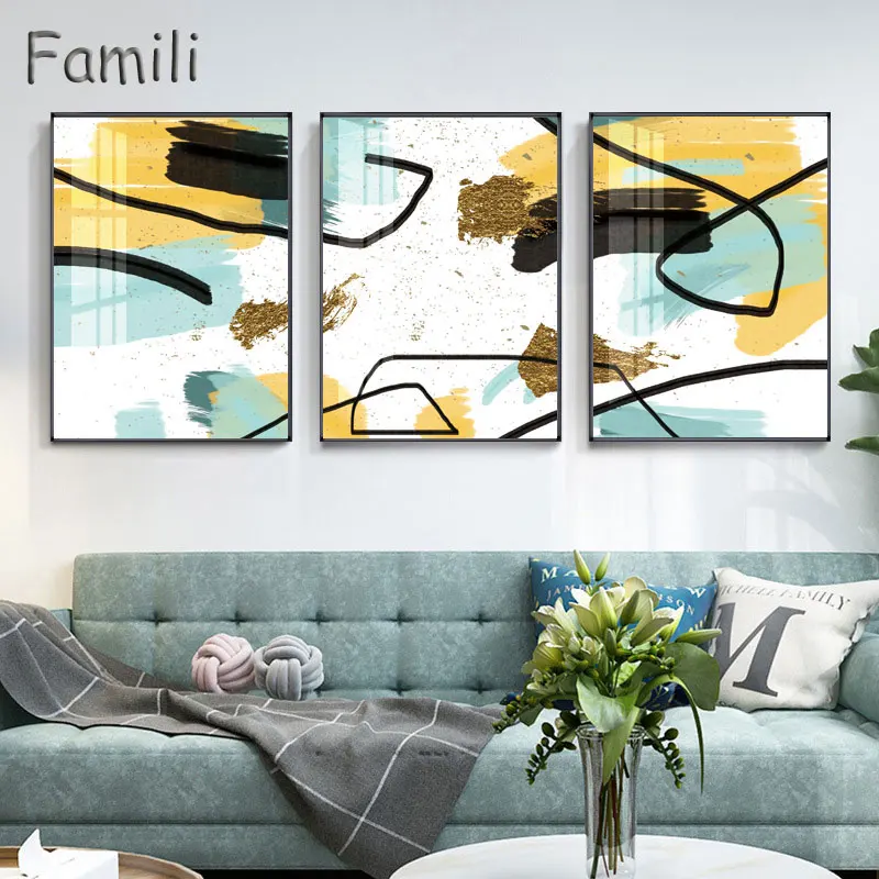 Скандинавские золотые растения цветы листья холст фотообои с уникальным декором