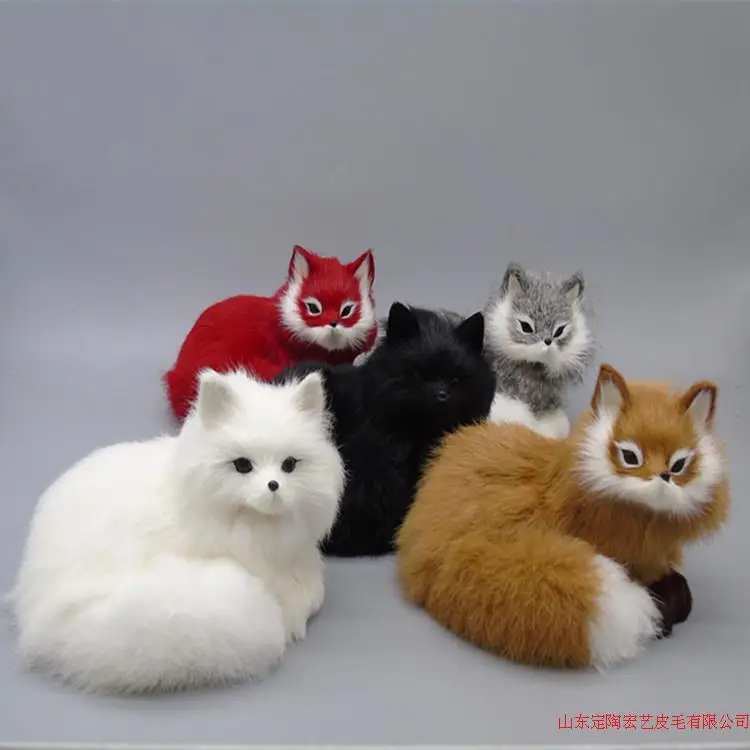 5 pieces a lot simulation fox toys polyethylene &amp furs cute lucky dolls gift about 16x11.5x13cm 218 | Игрушки и хобби