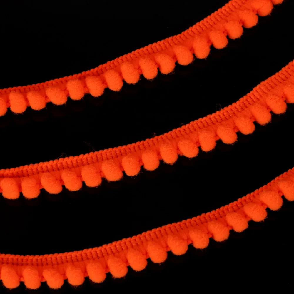 5Yards/Lot Night Orange Pompom Ball Lace 10MM Pom Trim Fringe Ribbon DIY Apparel Fabric Cord Wedding Home Decoration | Дом и сад