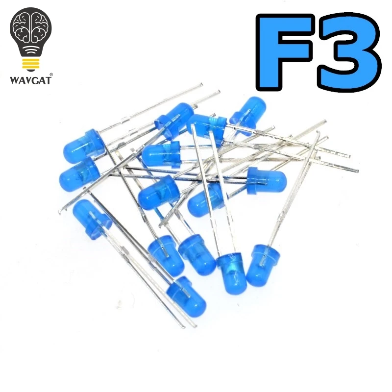 

WAVGAT Blue F3 3mm LED Blue light emitting diode light-emitting Blue turn Blue 1000PCS