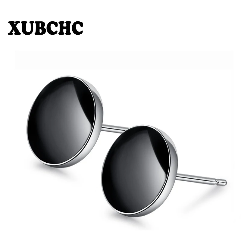 Круглые серьги XUBCHC из черного хрустального камня 2 размера 7 мм 9 модные ювелирные