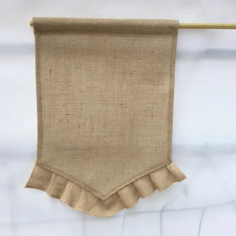 Пустые флажки из мешковины DIY джутовые оборки садовые флаги портативный пустой Пасхальный кролик садовые украшения LX7108