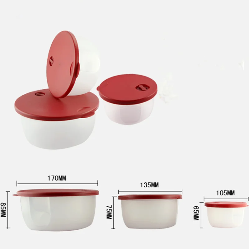 Круглые пластмассовые миски 3 шт. безопасный пищевой контейнер для морозильной