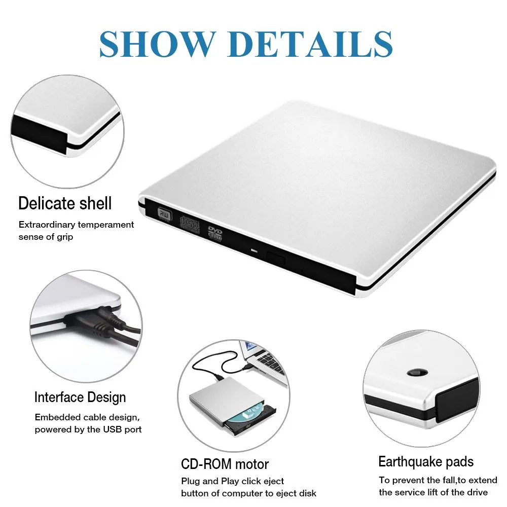 Оптический привод USB 3 0 DVD накопитель внешний проигрыватель для hp ноутбука