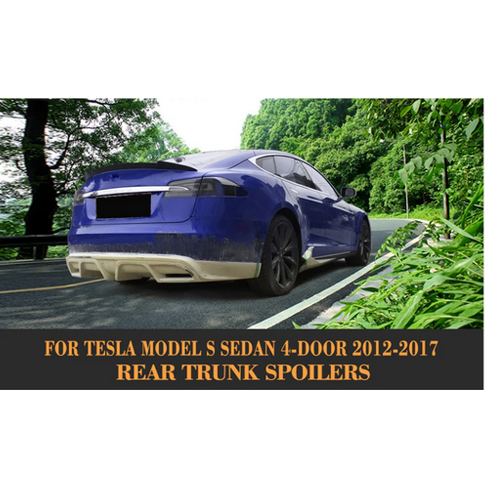 Реальные углеродного волокна спойлер на задний багажник крыло для Tesla модель S