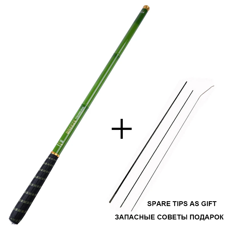 Goture BREEZE/RED-FOX Stream телескопическая удочка из углеродного волокна Tenkara удочка для ловли карпа 3,6 М 4,5 М 5,4 м 6,3 м 7,2 м - Цвет: Зеленый