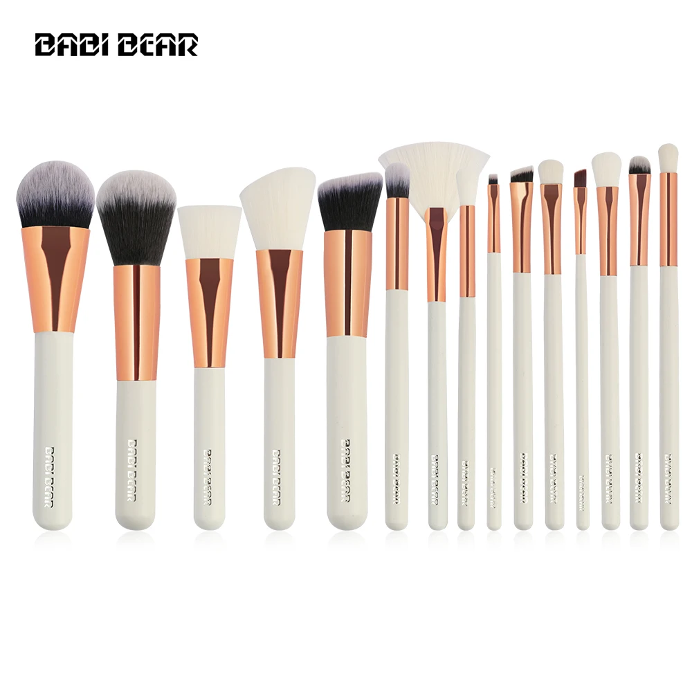 BABI BEAR 15 шт. розовое золото/белый с сумкой кисти для лица тени век гнездо глаз кисть