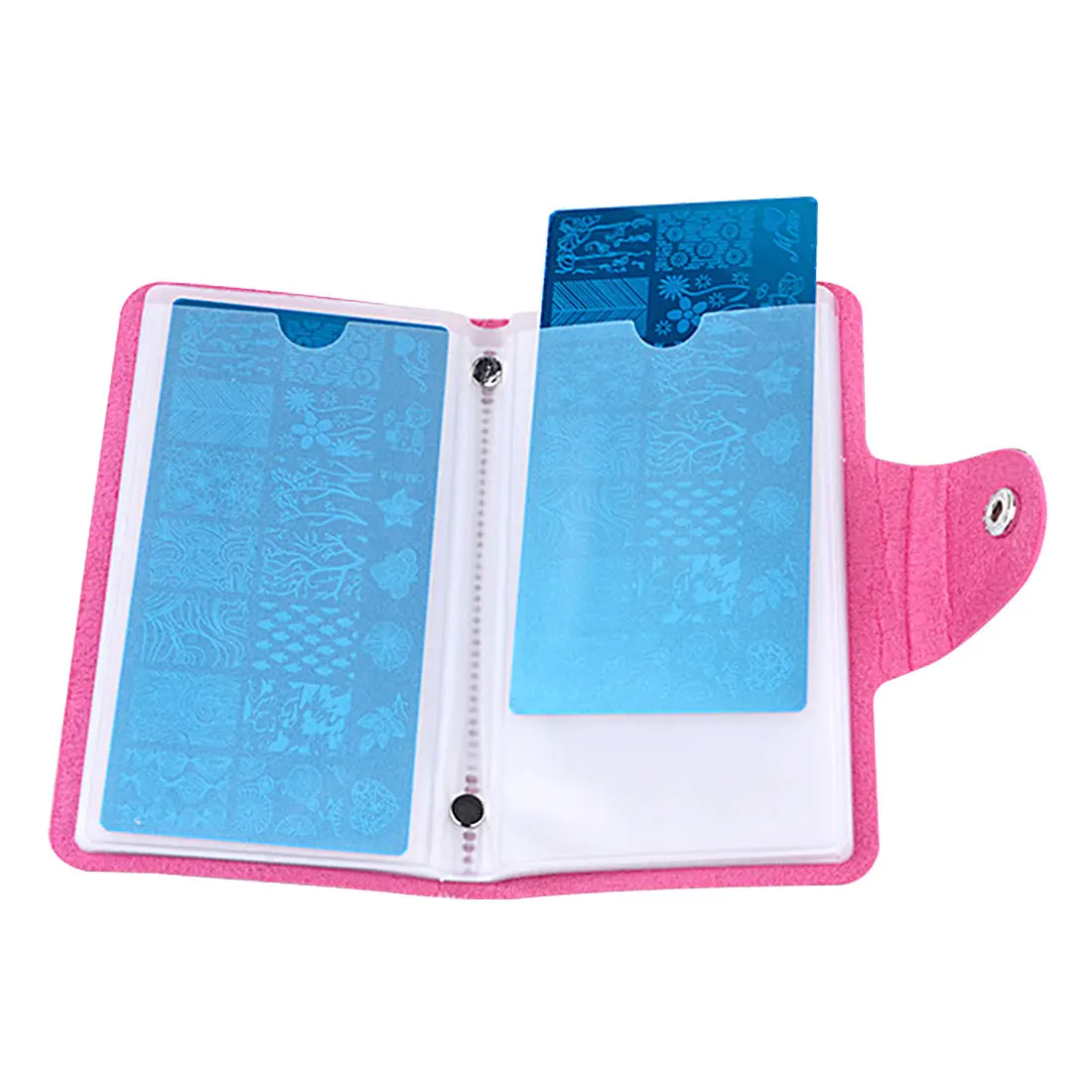 Из искусственной кожи прямоугольные 24 слота штамп для ногтевого дизайна