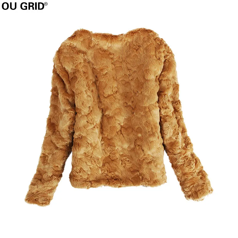 

Women Faux Fur Tops Jacket Coat Winter Warm Vintage Long Sleeve Solid Color Outwear Slim Elegant Short Casual Coat