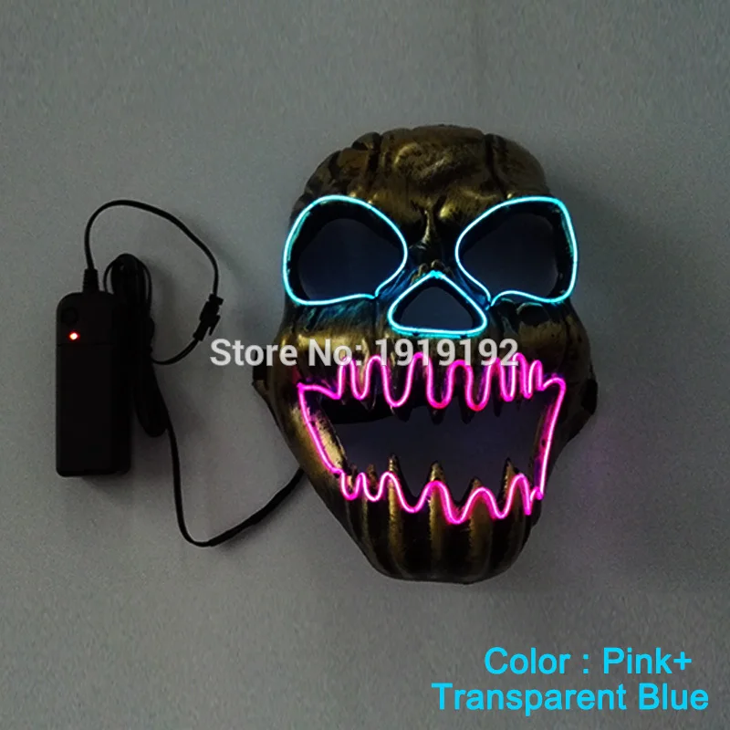 EL провода маска светильник вверх неоновый череп светодиодный для Хэллоуина