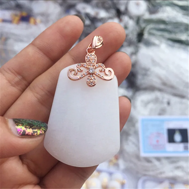 

certified Natural "Grade A" Light green Jadeite Jade Pendant ~Maitreya Buddha