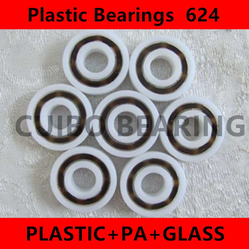 

10pcs 624 POM Plastic bearings 624 PA Glass Balls size:4x13x5mm