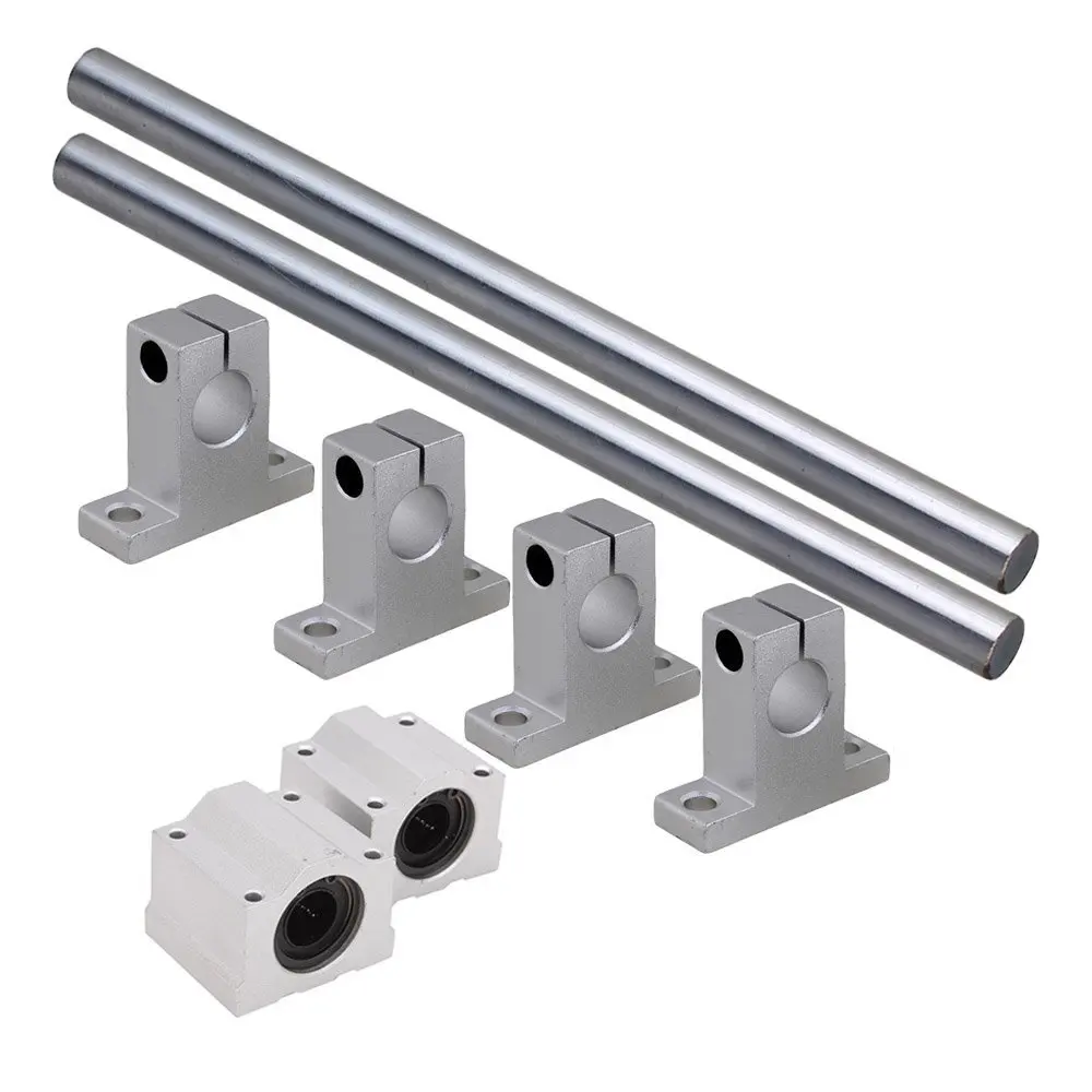 Серебристый цилиндрический линейный вал диаметром 12 мм оптическая ось L200 и