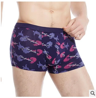 2015 New Arrival Print Male Boxer Fiber Cueca Middle Waist Men XL XXL Mens Underwear Hight Quality Calzoncillos Marca | Мужская одежда