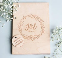 personalize wedding monogram initials alternative wooden memory guestbooks engagement wooden photo albums signature guest books