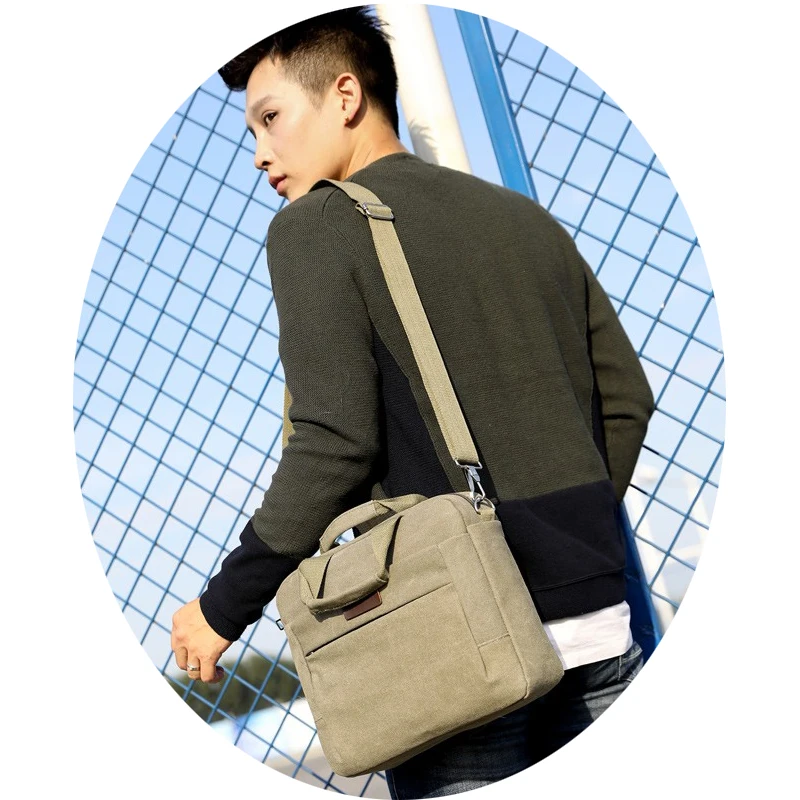 Повседневное Для мужчин Сумки Мода Холст Плечи Портативный Crossbody сумка для
