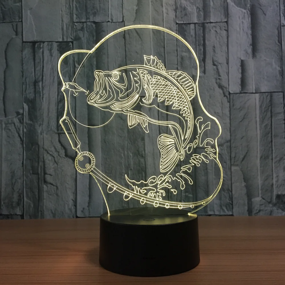 Bubble Fish Bull Table Lamp 7 Colors Changing Desk 3d Novelty Led Night Lights Light DropShip | Освещение