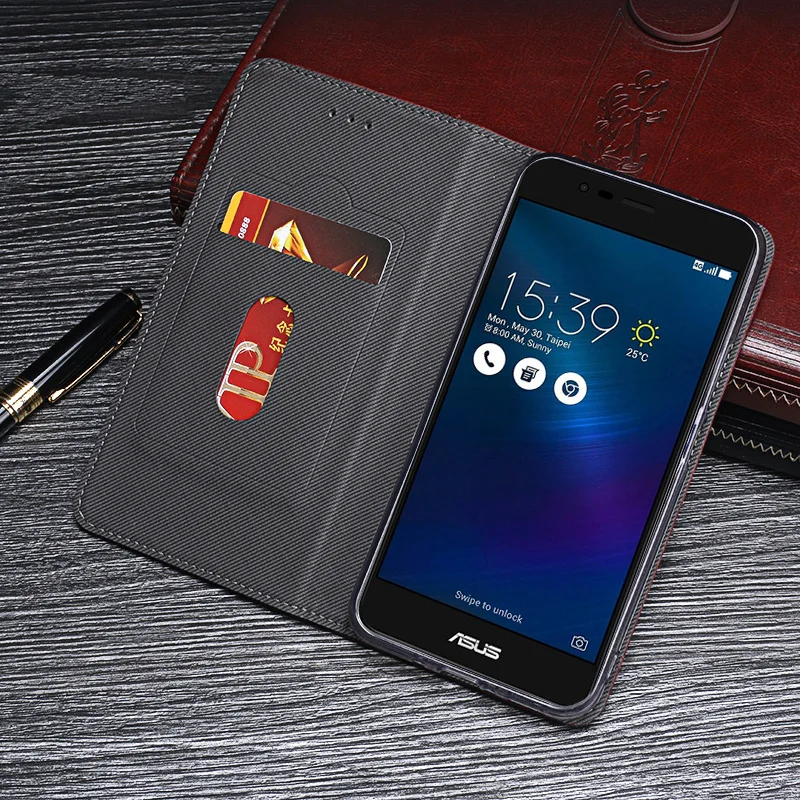 Кожаный защитный чехол-подставка для Asus ZenFone 3 Max ZC553KL из ТПУ силикона Etui Для ZenFone 3 ZE520KL