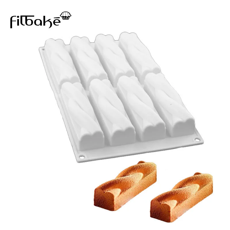 FILBAKE 8 полости силиконовая форма Twinkie Energy Bar Маффин коричневый формочки для сыра DIY
