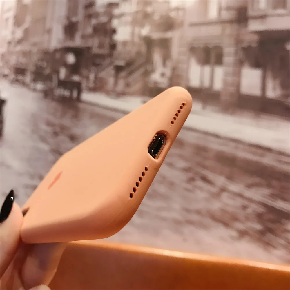 Милый силиконовый чехол для телефона iPhone 6 S 7 8 Plus X однотонный яркий жидкий
