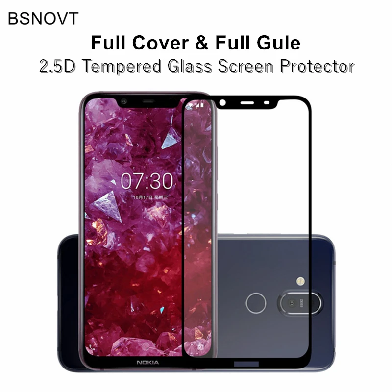 Полное покрытие и полная Защита экрана для Nokia 8 1 2018 закаленное стекло X7 полное |