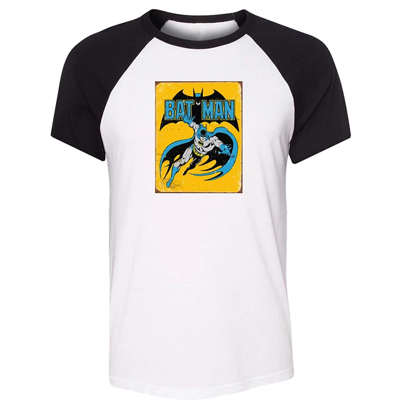 Cute Pug Dog Black Cat Vintage DC Comics Batmen Poster Design Mens Guys Printing T Shirt Graphic Tee Short Sleeve Cotton Tshirts | Мужская