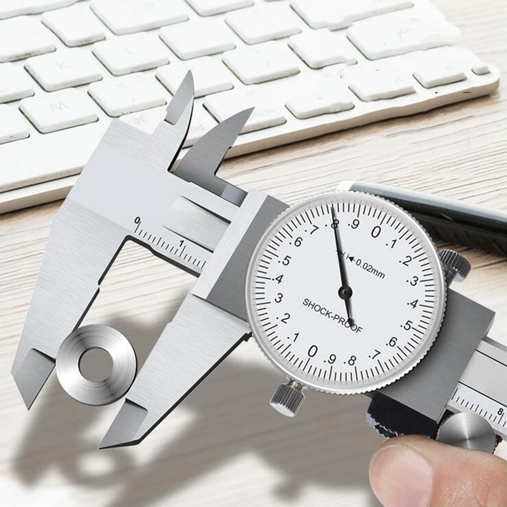 Метрический измерительный инструмент 0 150/200 мм фотоударопрочный нониусный