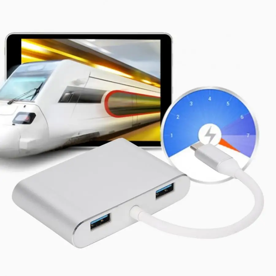 Многофункциональный адаптер с разъемом Type-C к HDMI + VGA USB Hub 5 в 1 USB3.0 конвертер