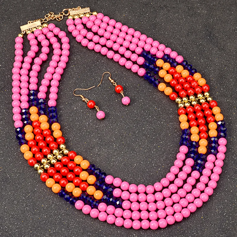 Новое поступление 2017 комплект ювелирных изделий из африканских бусин модное