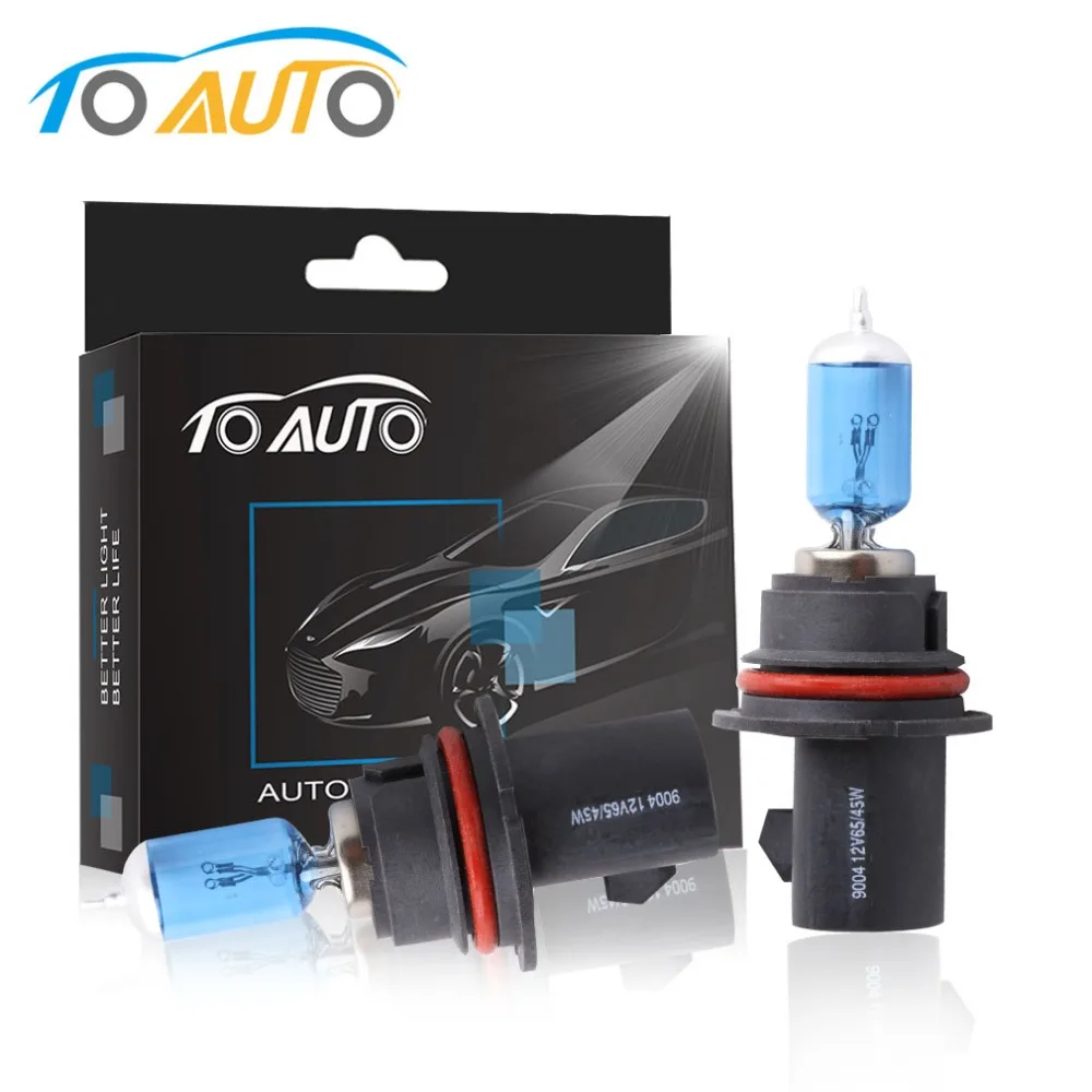 Галогенные автомобильные лампы TOAUTO 2 шт. HB1 9004 55 Вт 12 В дальний/ближний свет 5000 К
