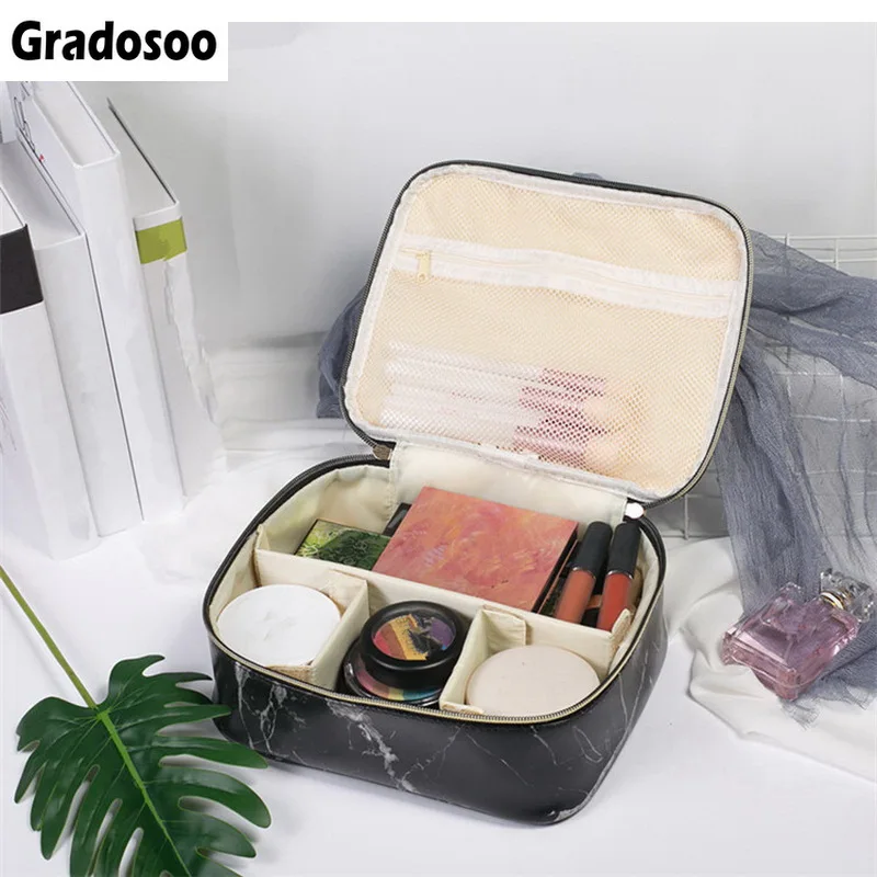 Gradosoo органайзер для макияжа дорожный женский чехол косметики с ручкой женские