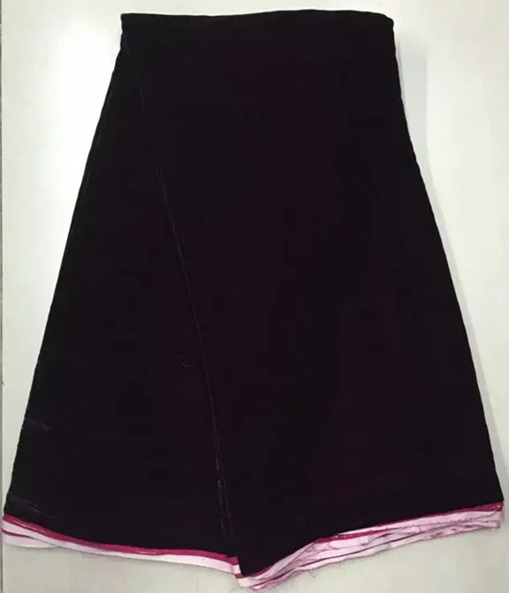 (5 ярдов/шт) плотная глубокий бордовый бархат кружевом ткань простой дизайн 30%