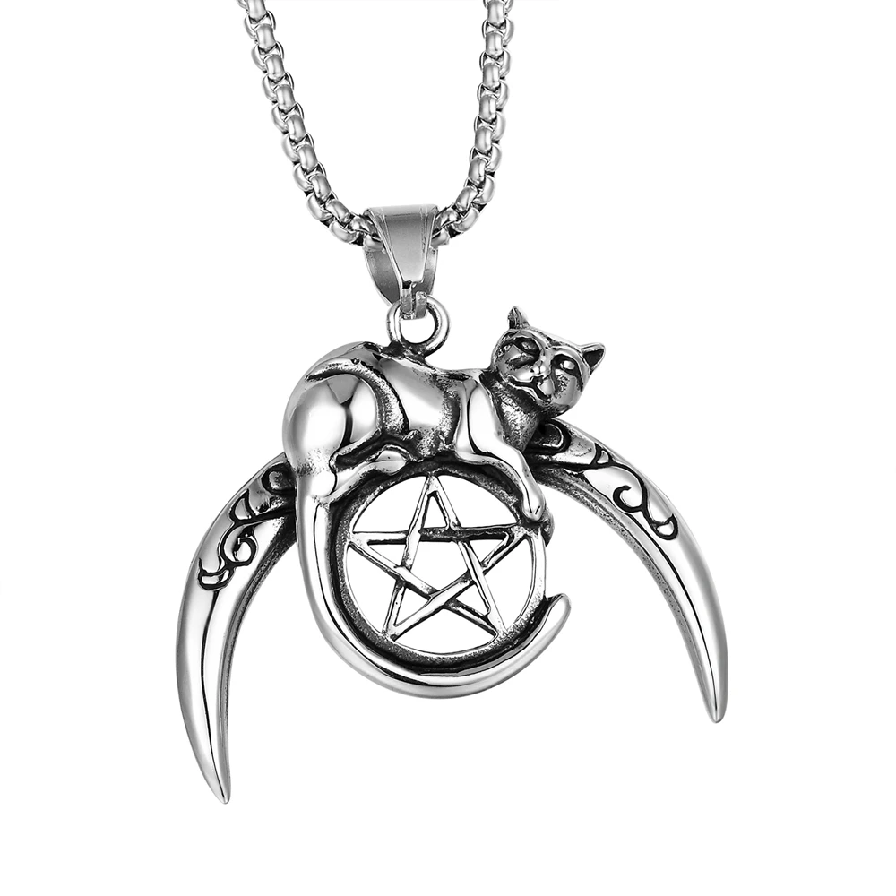 2018 новый хип-хоп Goofan классический пентаграмма кошка диск Кулон ожерелье из
