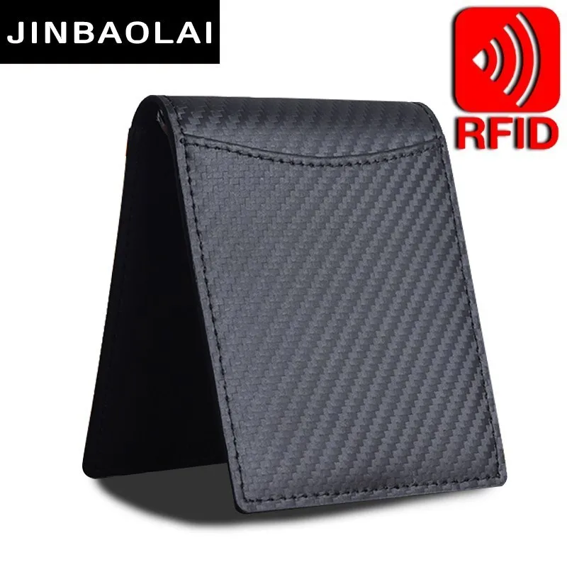 Высококачественный RFID Блокировка зажим для денег Мода двойного сложения мужской кожаный кошелек ID кредитной для мужчин бренд мужской женские кошельки