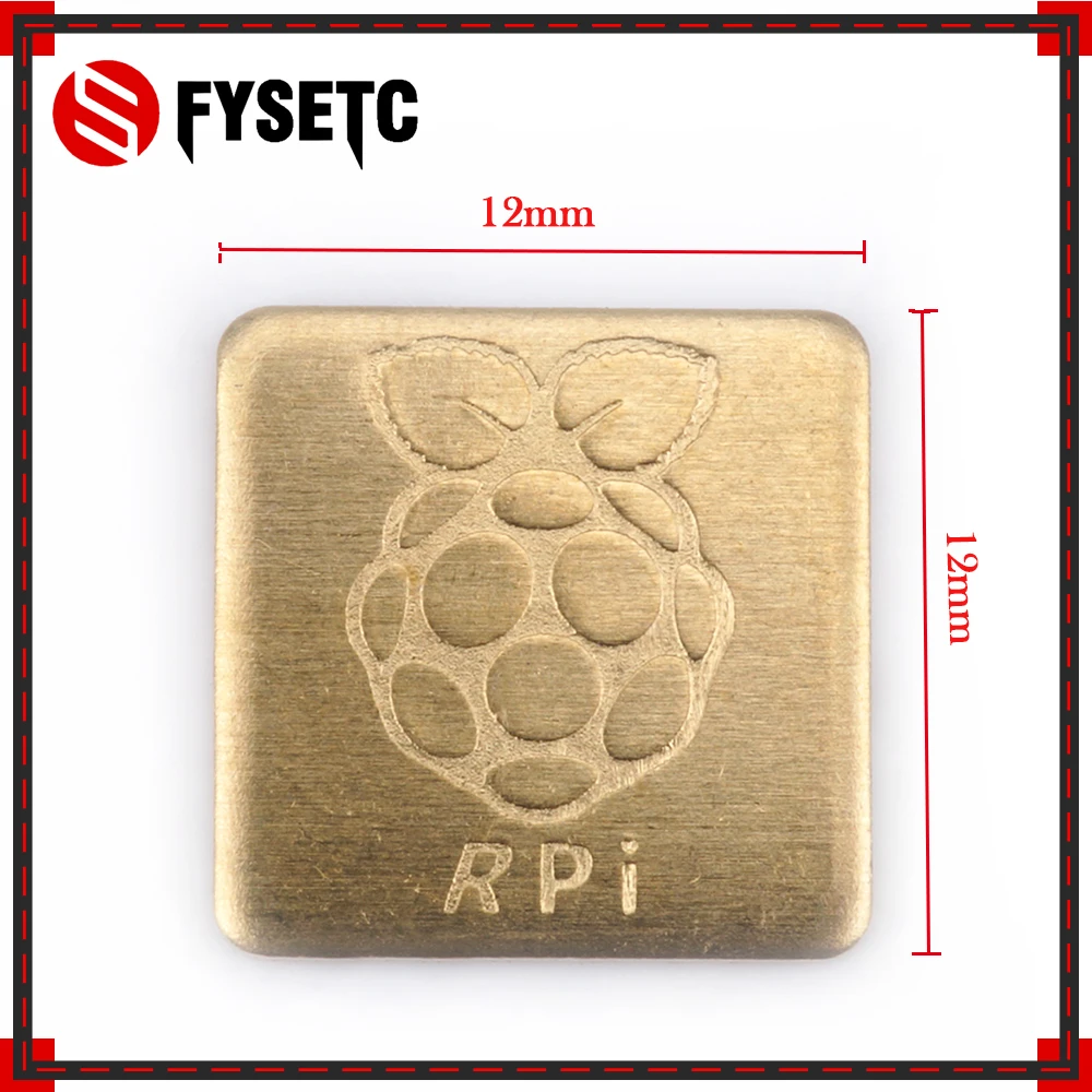 

10pcs Thermal Pad Barrier Pure Copper Heatsink Shim With Logo Cooling Pad Disipador Heat sink 12mmx12mm For Raspberry Pi 3 B+/3