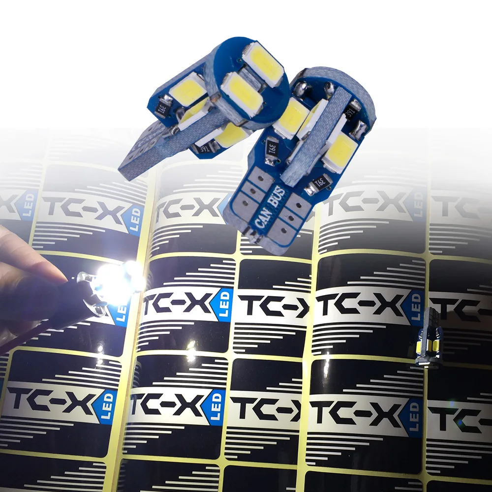 TC-X 2 пары t10 w5w led передние габариты подсветка салона номера лампочки для авто